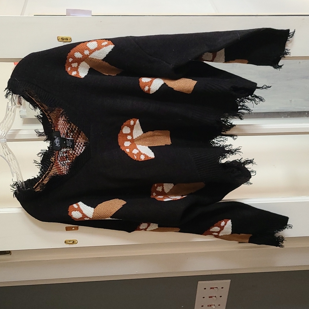 Just Polly Mushroom Sharkbite Sweater